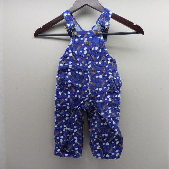 Hush Puppies Other - Vintage Hush Puppies Boys Corduroy Overalls 18M Blue Space Rocket Moon Star